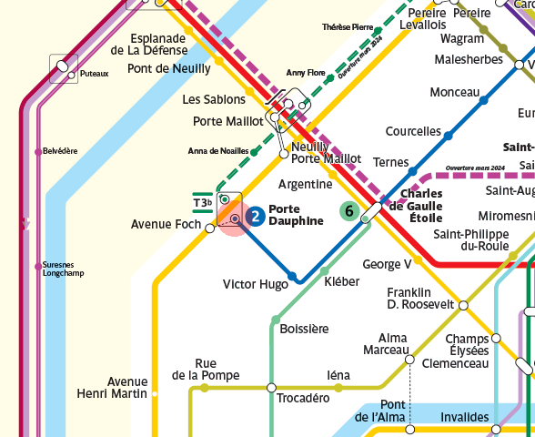 Porte Dauphine station map