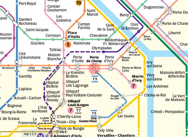 Porte de Choisy station map