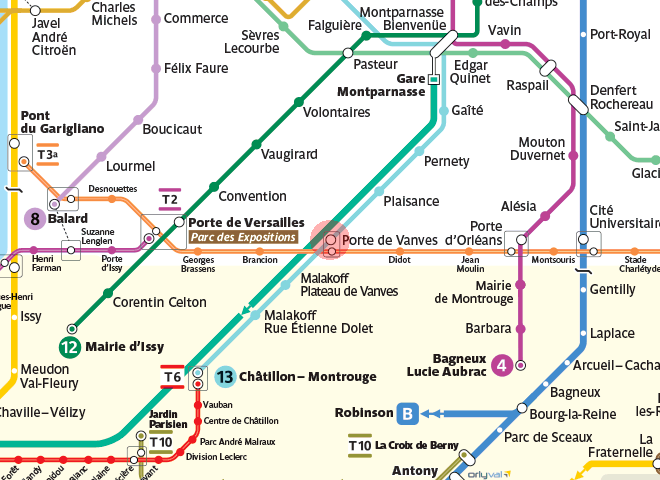 Porte de Vanves station map