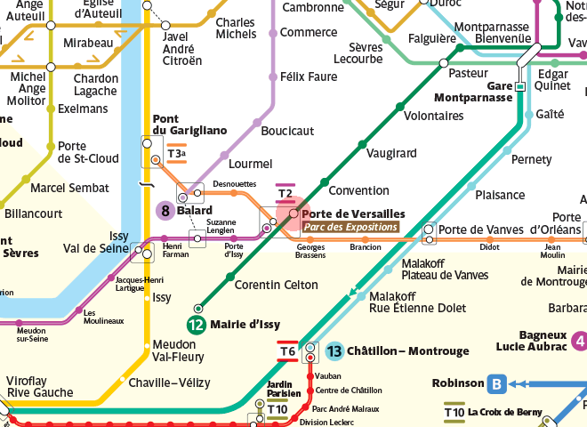 Porte de Versailles station map