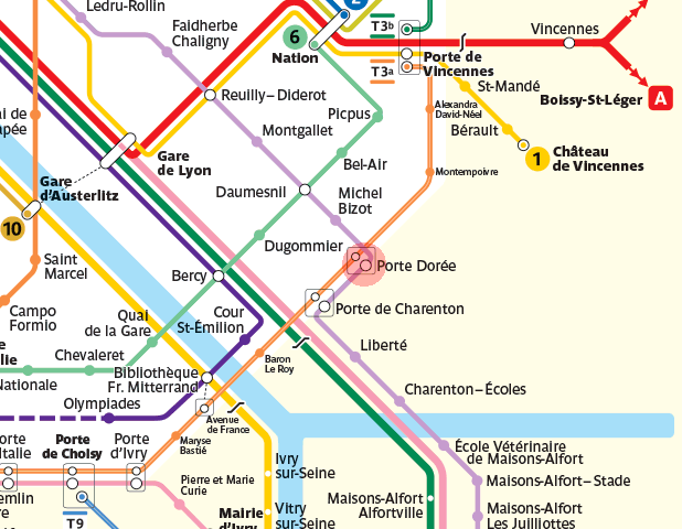 Porte Doree station map