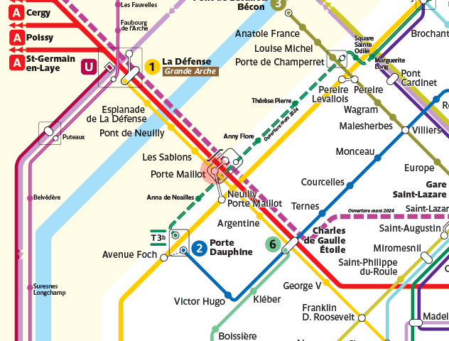 Porte Maillot station map