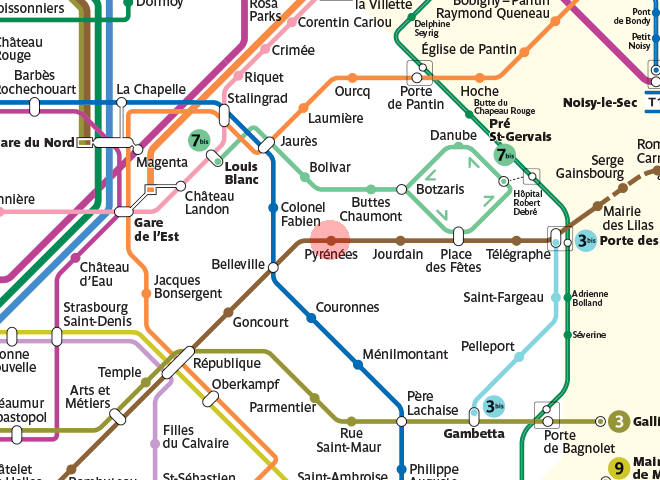 Pyrenees station map