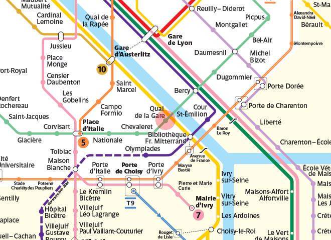 Quai de la Gare station map