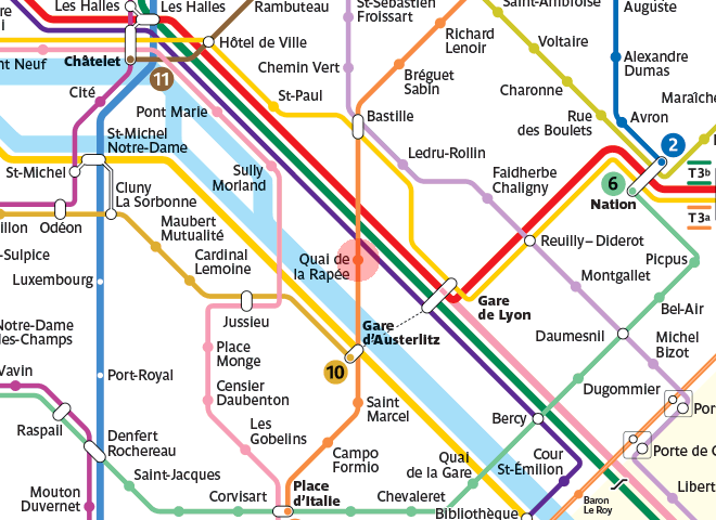 Quai de la Rapee station map