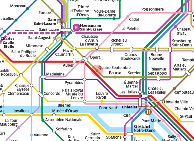 Quatre Septembre station map