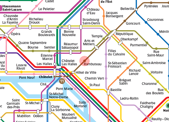 Rambuteau station map