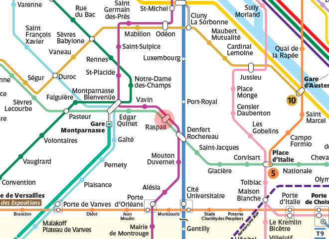 Raspail station map