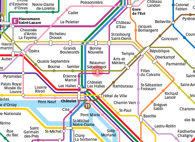Reaumur Sebastopol station map