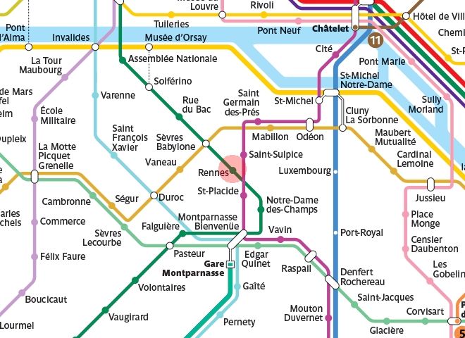 Rennes station map