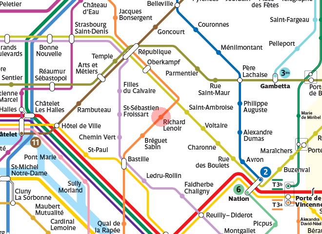 Richard Lenoir station map