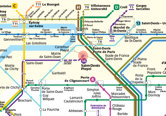 Saint-Denis Pleyel station map