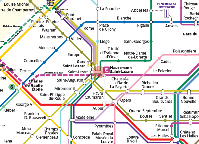 Saint-Lazare station map