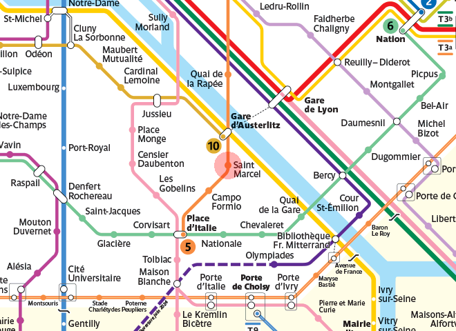 Saint Marcel station map