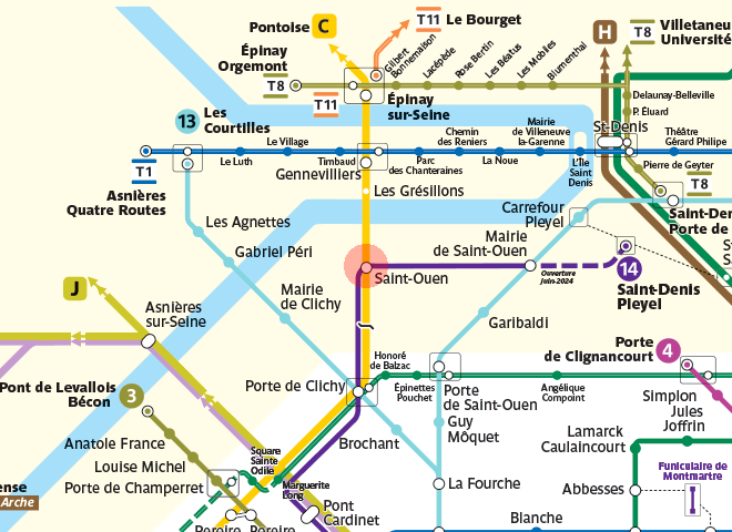 Saint-Ouen station map