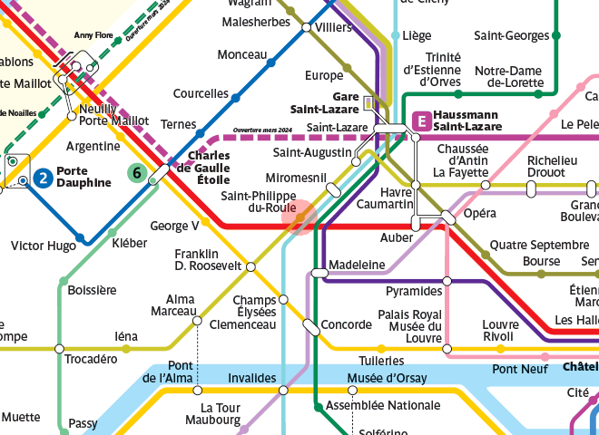 Saint-Philippe du Roule station map