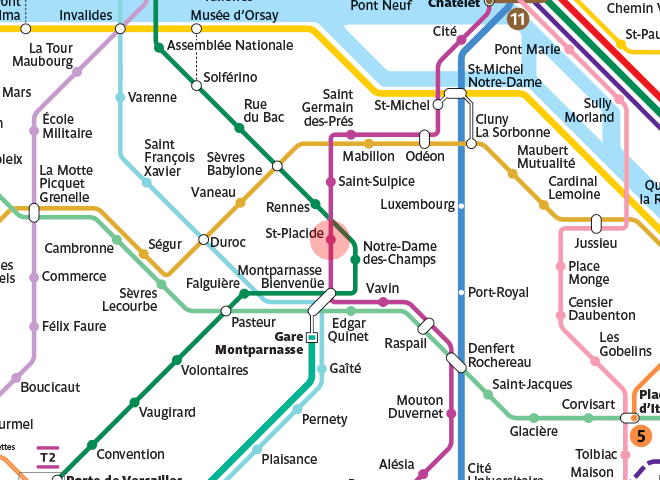 Saint-Placide station map