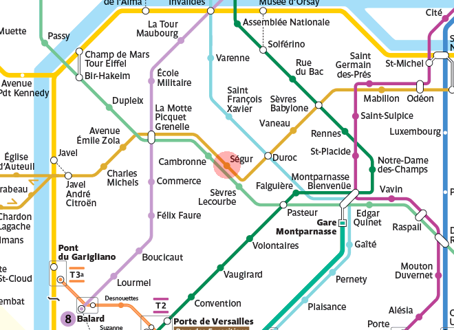 Segur station map