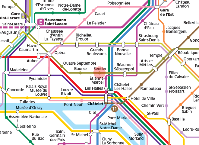 Sentier station map