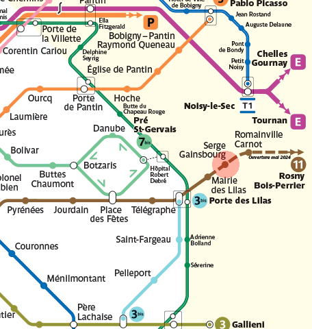 Serge Gainsbourg station map
