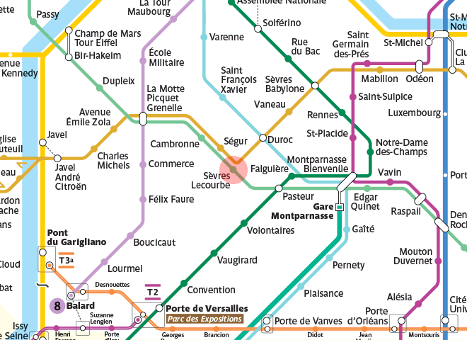 Sevres Lecourbe station map