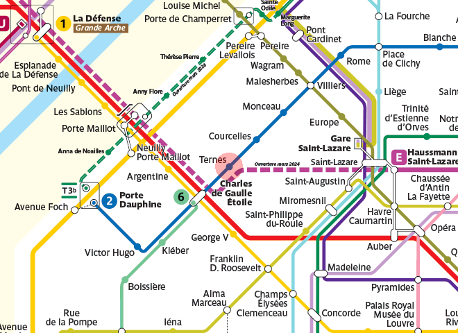 Ternes station map