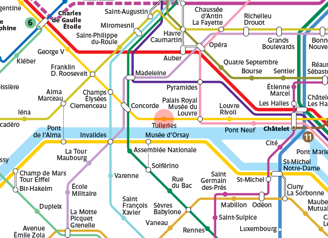 Tuileries station map