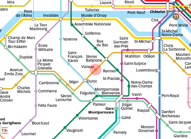 Vaneau station map