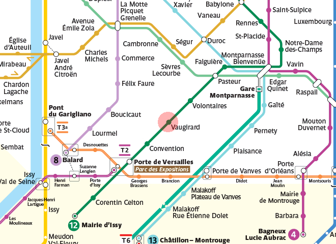 Vaugirard station map