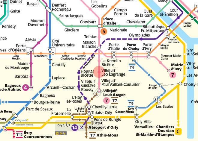Villejuif - Leo Lagrange station map
