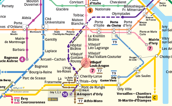 Villejuif - Louis Aragon station map