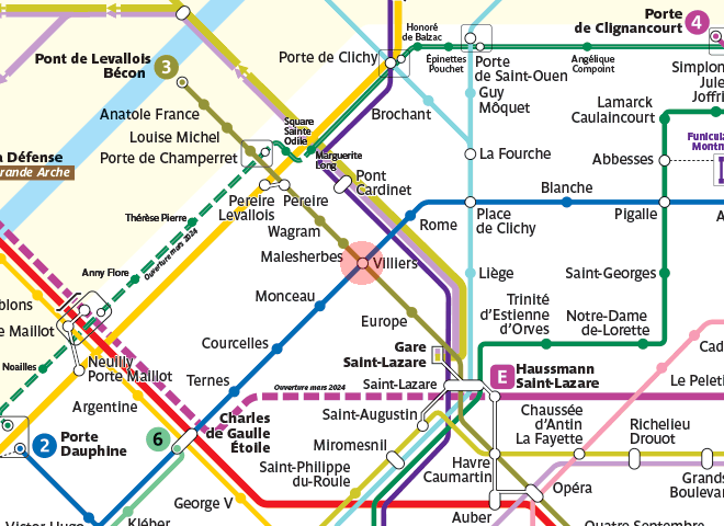 Villiers station map