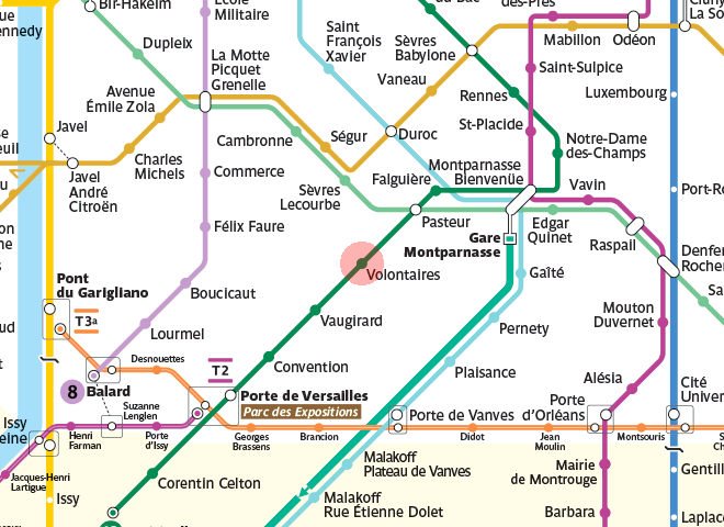 Volontaires station map