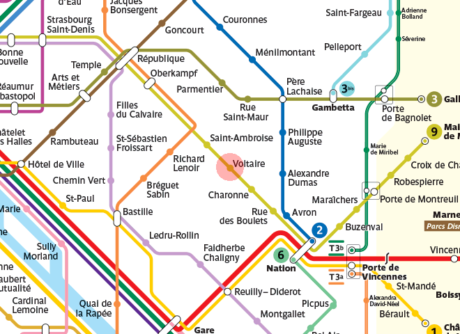 Voltaire station map