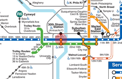 30th Street station map