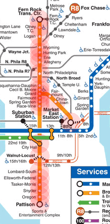 Philadelphia subway Broad Street Line map