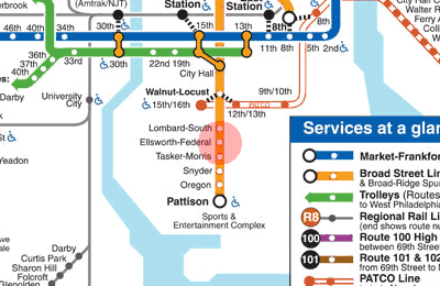 Ellsworth-Federal station map