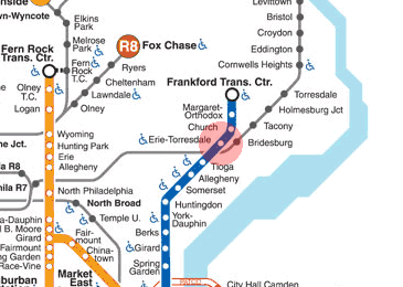 Erie-Torresdale station map