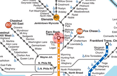 Fern Rock Transportation Center station map