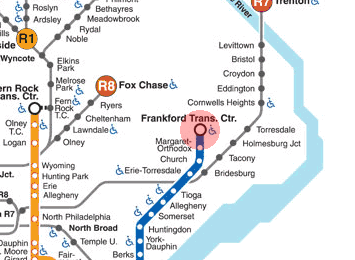 Frankford Transportation Center station map