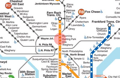 Hunting Park station map
