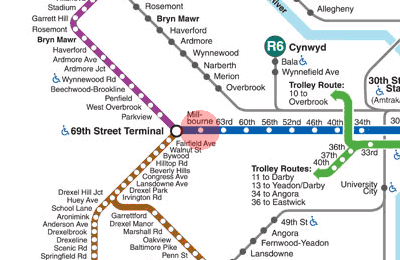 Millbourne station map