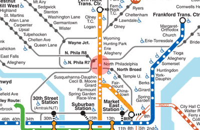 North Philadelphia station map