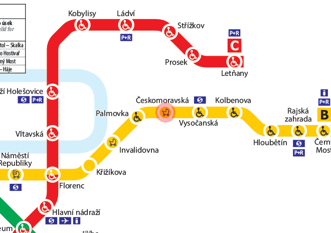 Ceskomoravska station map