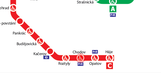 Chodov station map