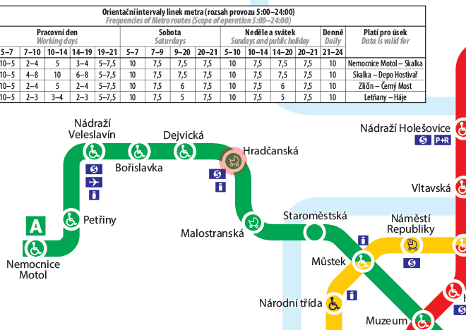Hradcanska station map