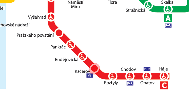 Kacerov station map