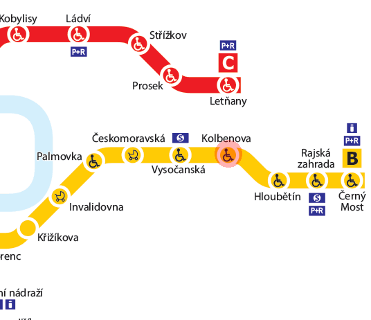 Kolbenova station map