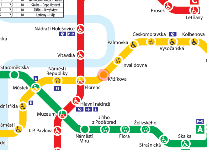 Krizikova station map