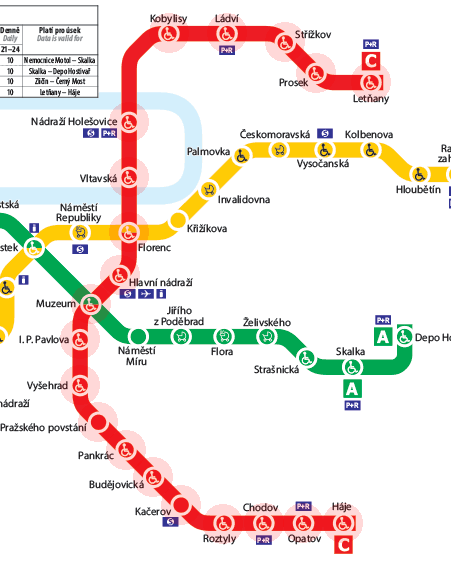 Prague metro Line C map